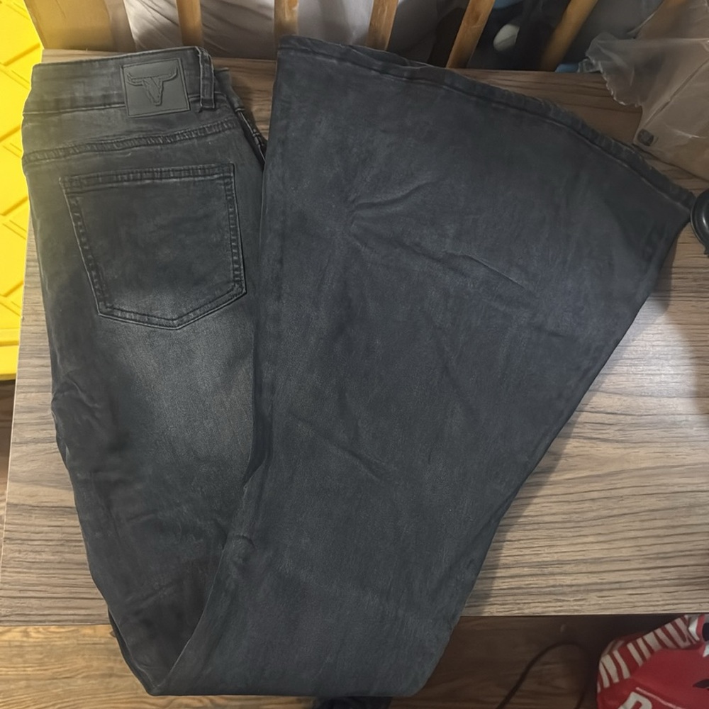 L&B Women’s High Rise Flare Leg Denim Jeans